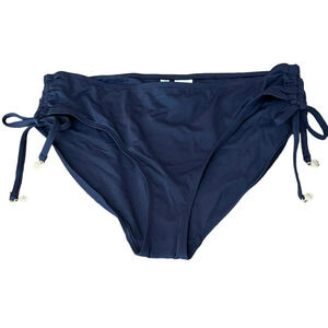 ANNE Cole Size XL Navy Blue Drawstring Sides Bikini Bottom - New